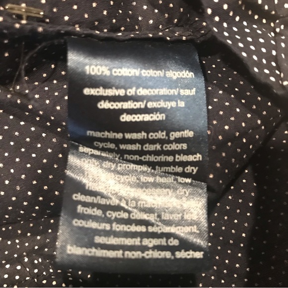 Tommy Hilfiger button down, navy with white dots, XL - Picture 6 of 8